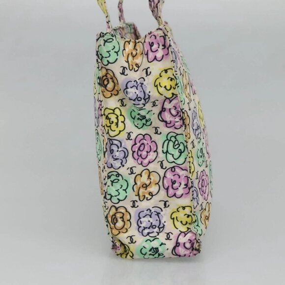 CHANEL Tote Bag Nylon White Silver CC Auth - Picture 4 of 15